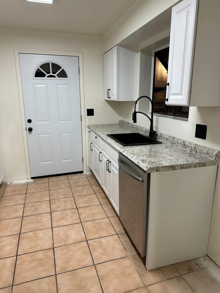 Functional kitchen transformation featuring clean white cabinetry and modern finishes – Kat Remodeling, Tucson AZ